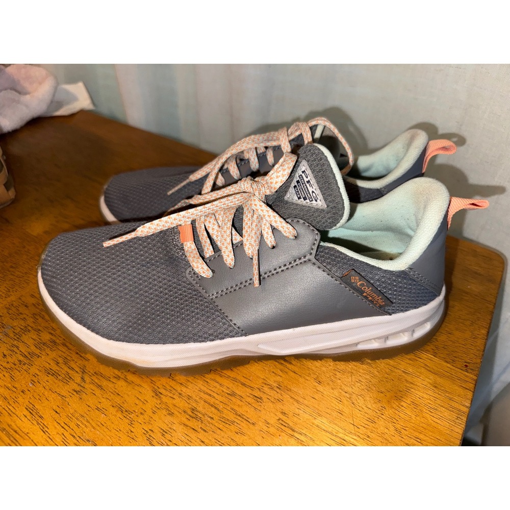 Columbia‎ PFG Tamiami Boat Shoes Womens 7.5 Grey Coral Fishing Sneakers